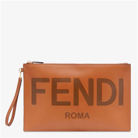 fendi roma large flat pouch|fendi clutch wallet.